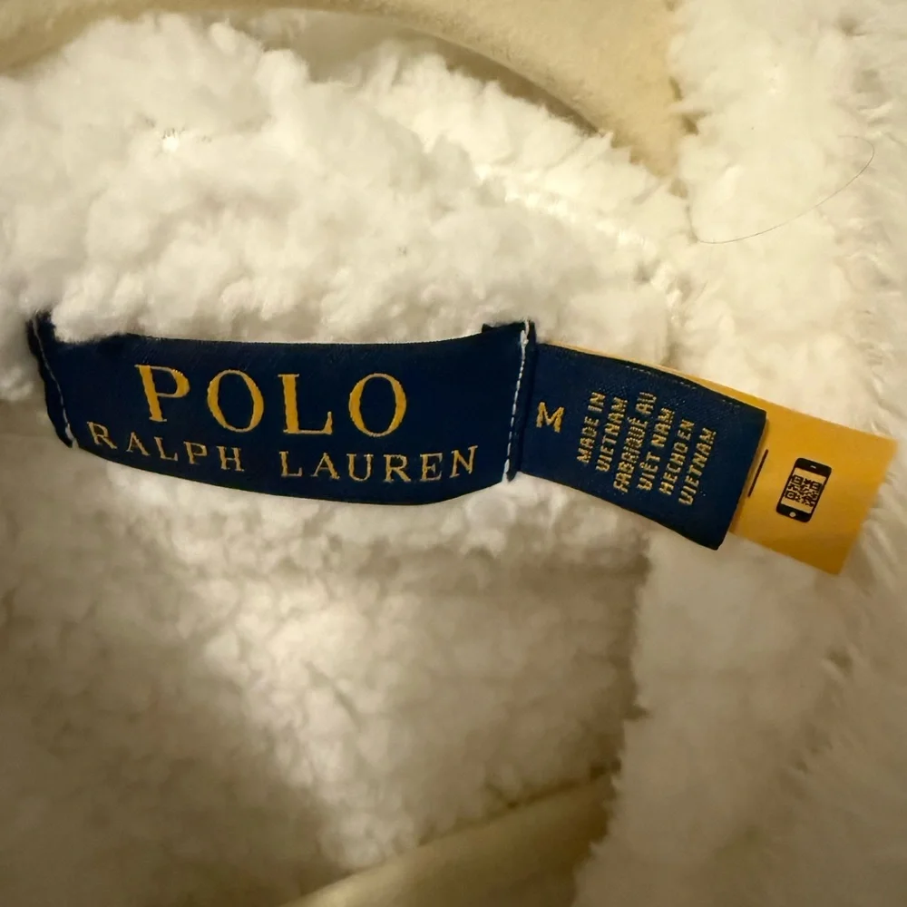 Polo by Ralph Lauren White Fleece Hoodie with Iconic Polo Bear - Picture 3 of 5
